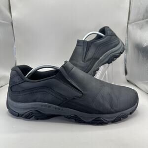 Merrell Moab Adventure 3 Moc Hiking Shoes Mens Size 11.5 Black Leather Slip On